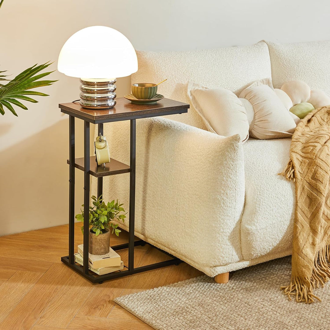 YMYNY Beistelltisch Kaffeetisch C-Form, Eleganter Kleiner Sofatisch, Industrie-Design, Sofatisch 40