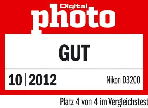 Nikon D3200 SLR-Digitalkamera (24 Megapixel, 7,4 cm (2,9 Zoll) Display, Live View, Full-HD) Kit inkl
