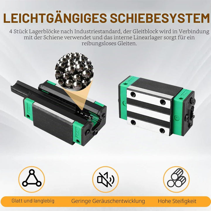 CNCYEAH Linearführung kit, 2PCS HGR20-400mm Linearführungsschiene +1PCS Kugelumlaufspindel SFU1605-4
