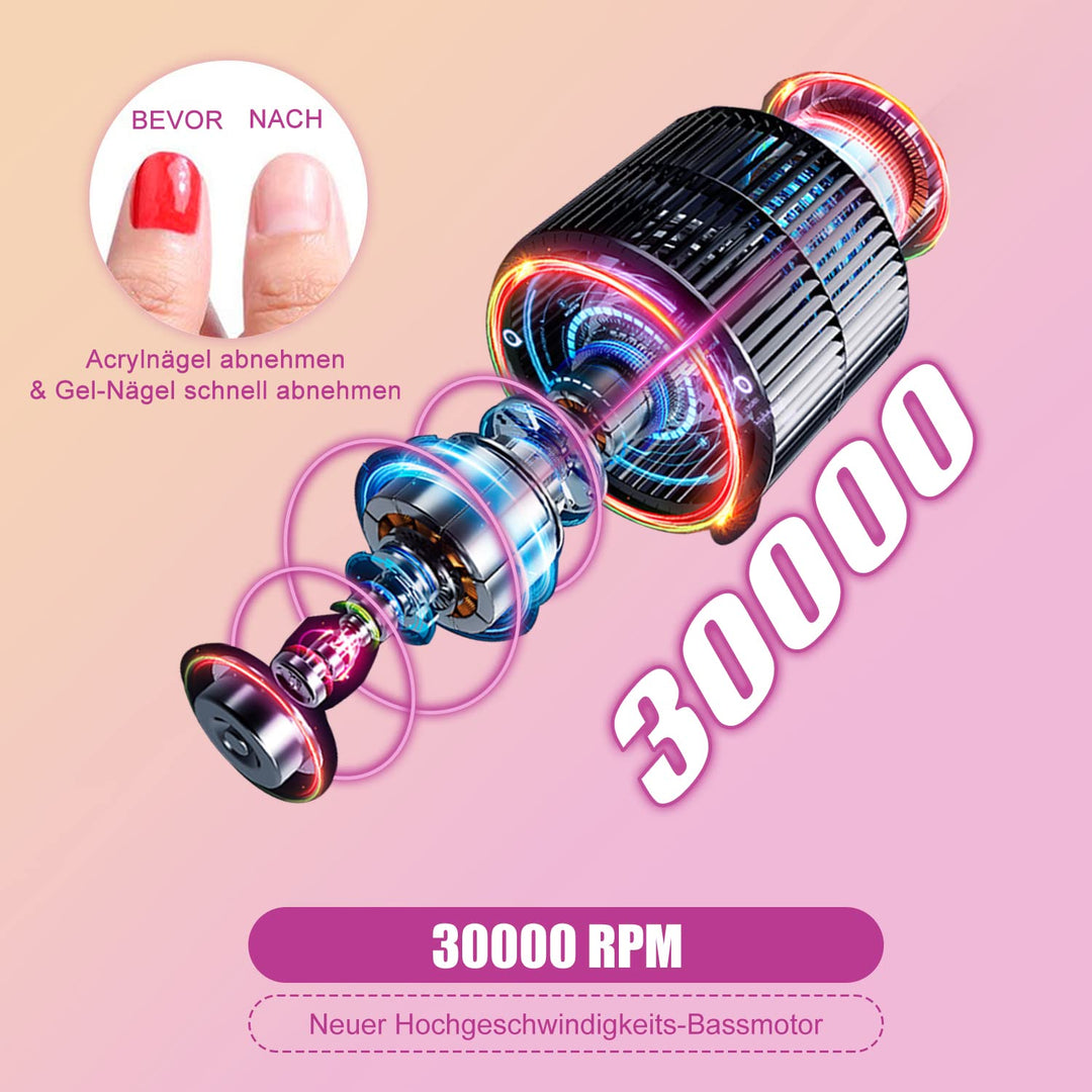 Elektrische Nagelfräser, Elektrische nagelfeile Maniküreset, 30000u/Min 11 in 1 USB Nagelknipser Set