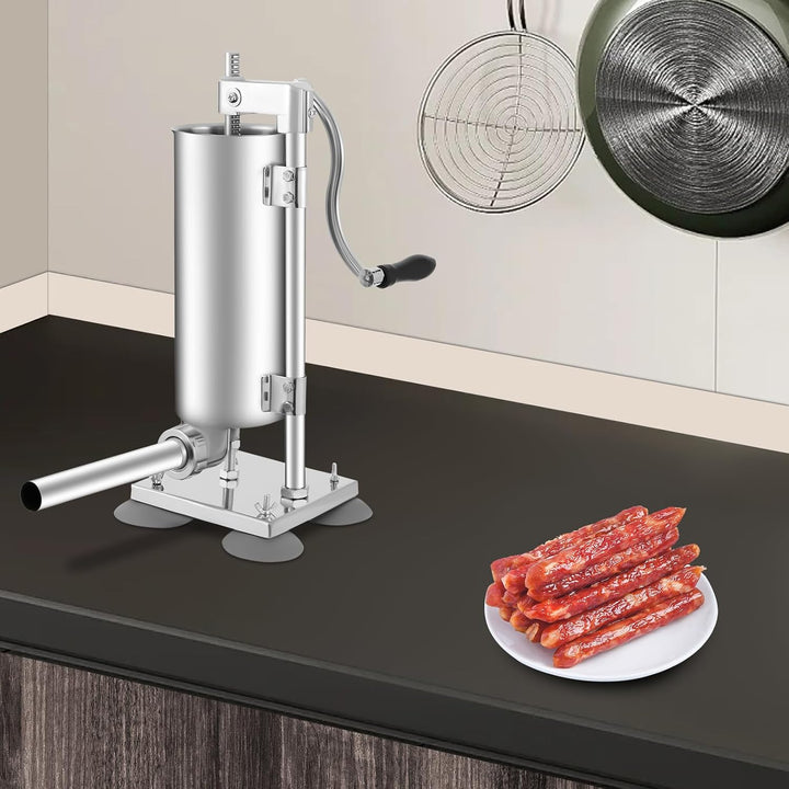 Manuell Wurstfüllmaschine, 3L Wurstfüllmaschine mit 4 Saugnäpfen | 3L Edelstahl Wurstfüller Maschine