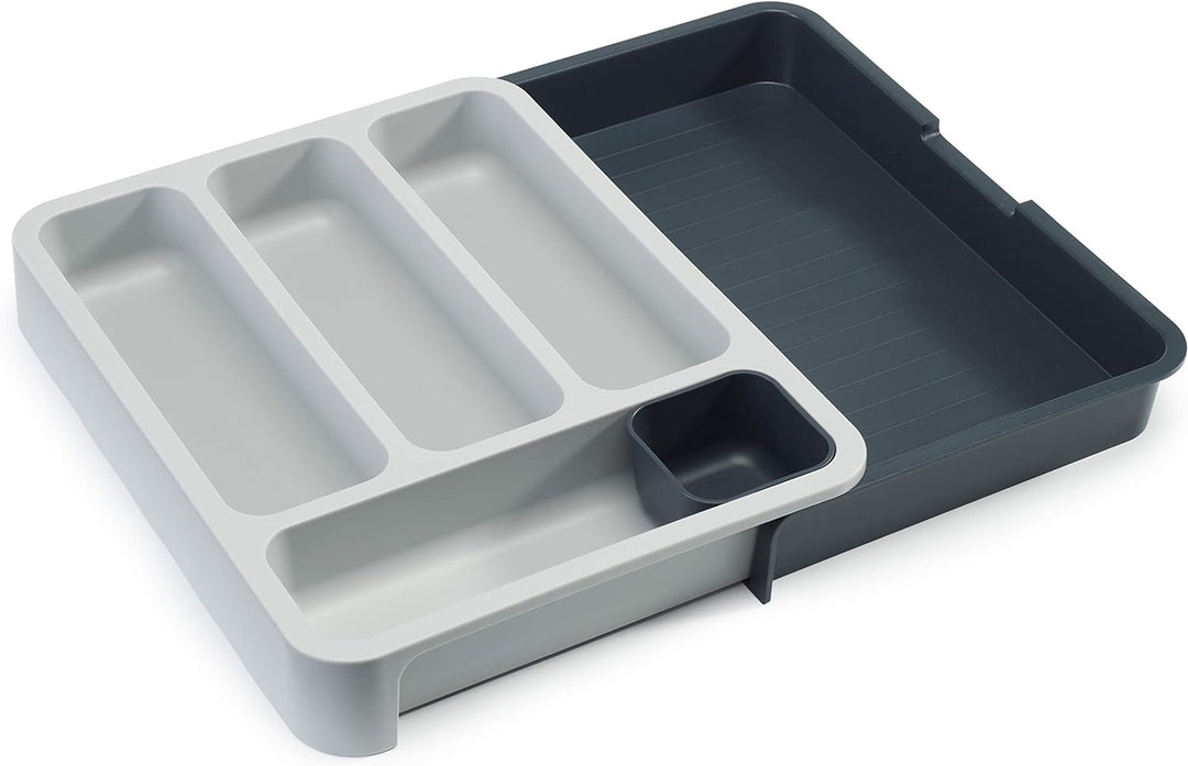 Joseph Joseph Drawer Store Erweiterbarer Besteckkasten- Grau Blau, 37x27.8x5.3 cm, Grau Blau