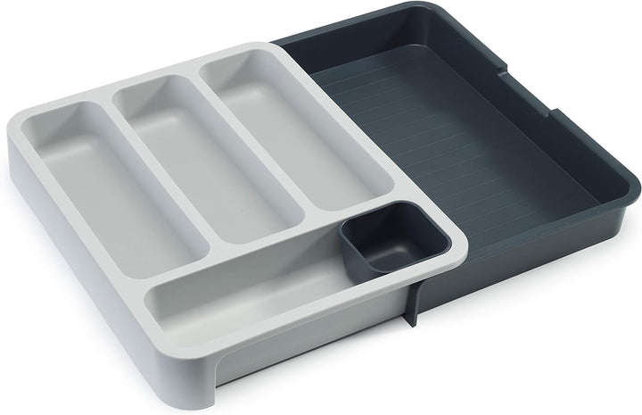 Joseph Joseph Drawer Store Erweiterbarer Besteckkasten- Grau Blau, 37x27.8x5.3 cm, Grau Blau