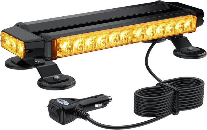 30 LED Rundumleuchte 7 Modi 12/24V Blitzleuchte Schraube Starker Magnet Amber Warnleuchte Magnetisch