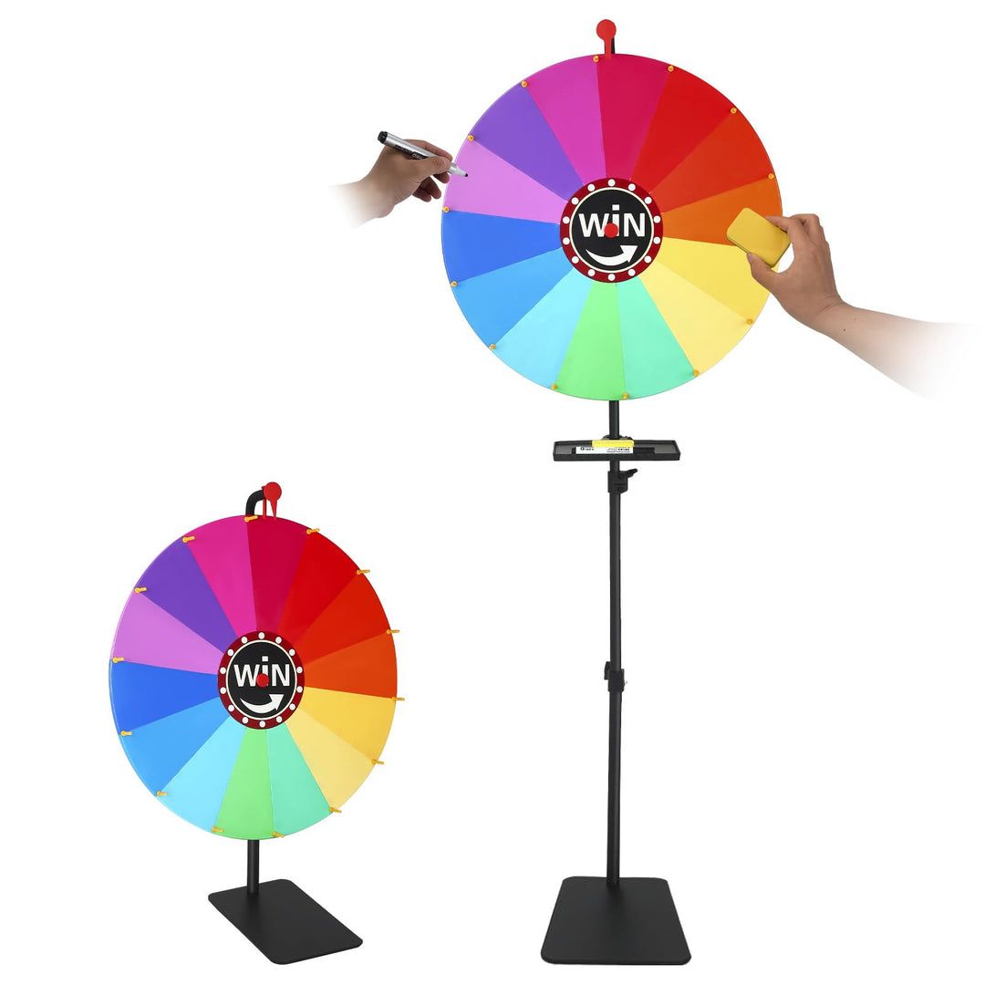 60 cm Glücksrad zum Drehen, 14 Farben personalisierte Anpassung, 3,5kg Metallständer Verstellbar von