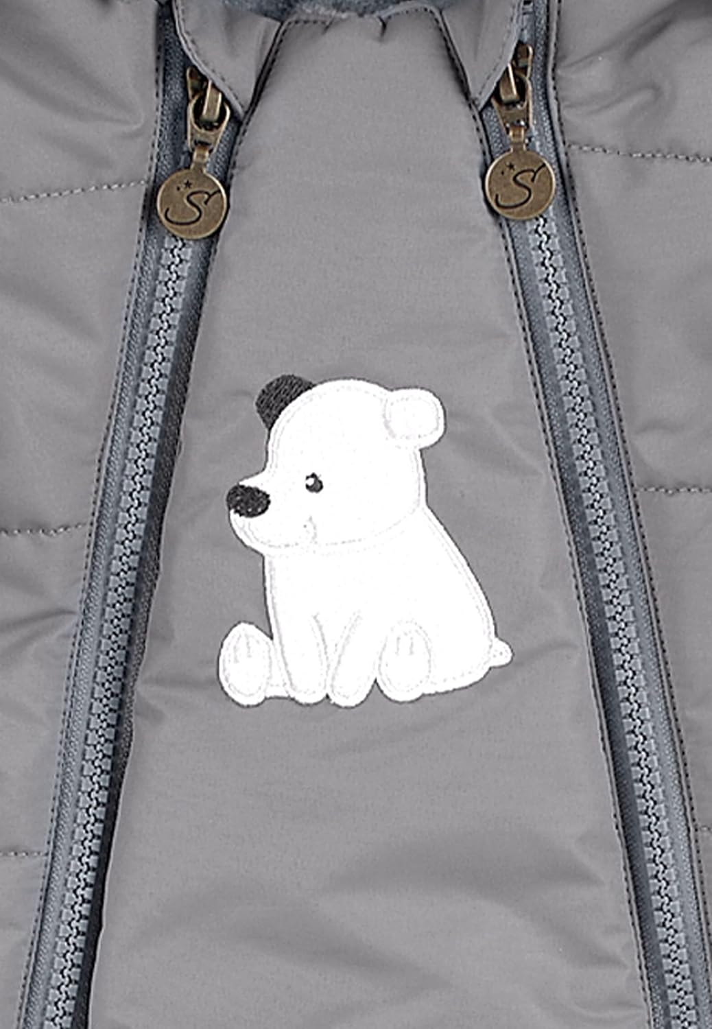 Sterntaler Unisex Kinder Overall Baby Overall gesteppt mit Kapuze Eisbär Elia 68 Rauchgrau, 68 Rauch