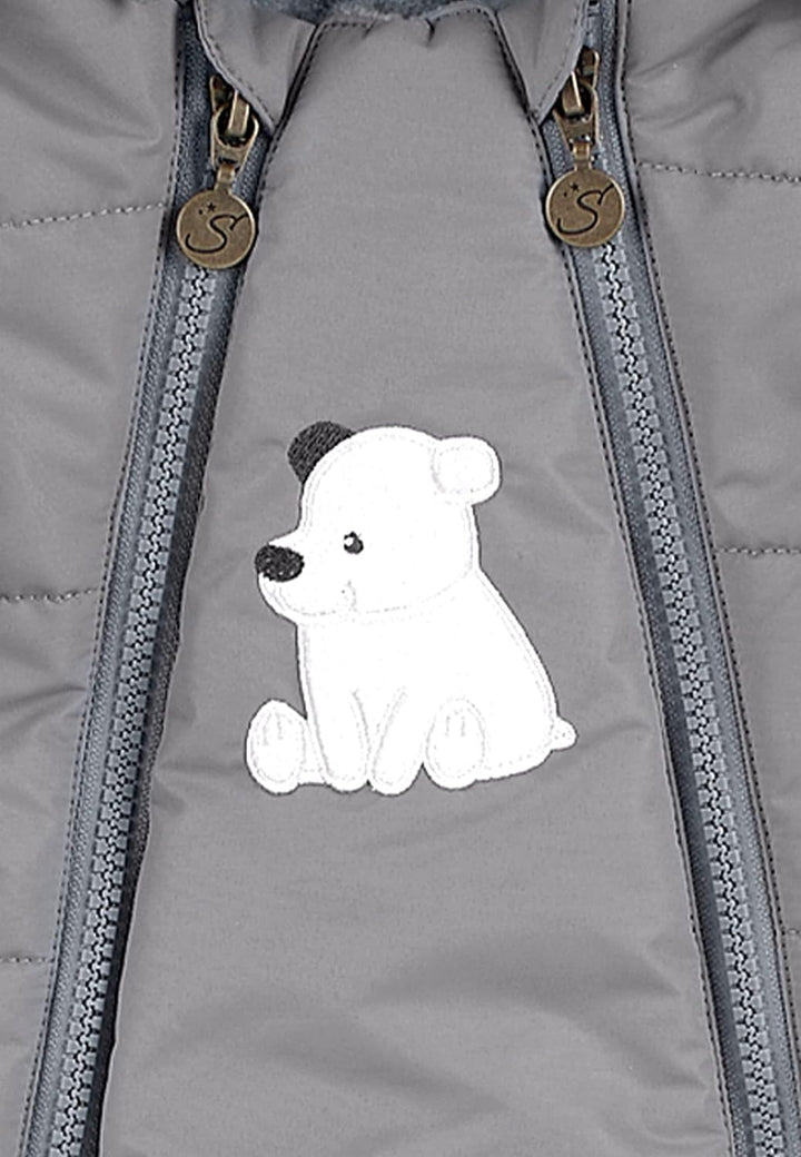 Sterntaler Unisex Kinder Overall Baby Overall gesteppt mit Kapuze Eisbär Elia 68 Rauchgrau, 68 Rauch