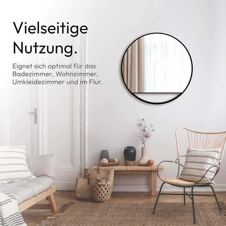 Talos Dekorativer Wandspiegel Black Hole matt schwarz matt Ø 80 cm, 50282 Ø 80 cm Schwarz Matt, Ø 80