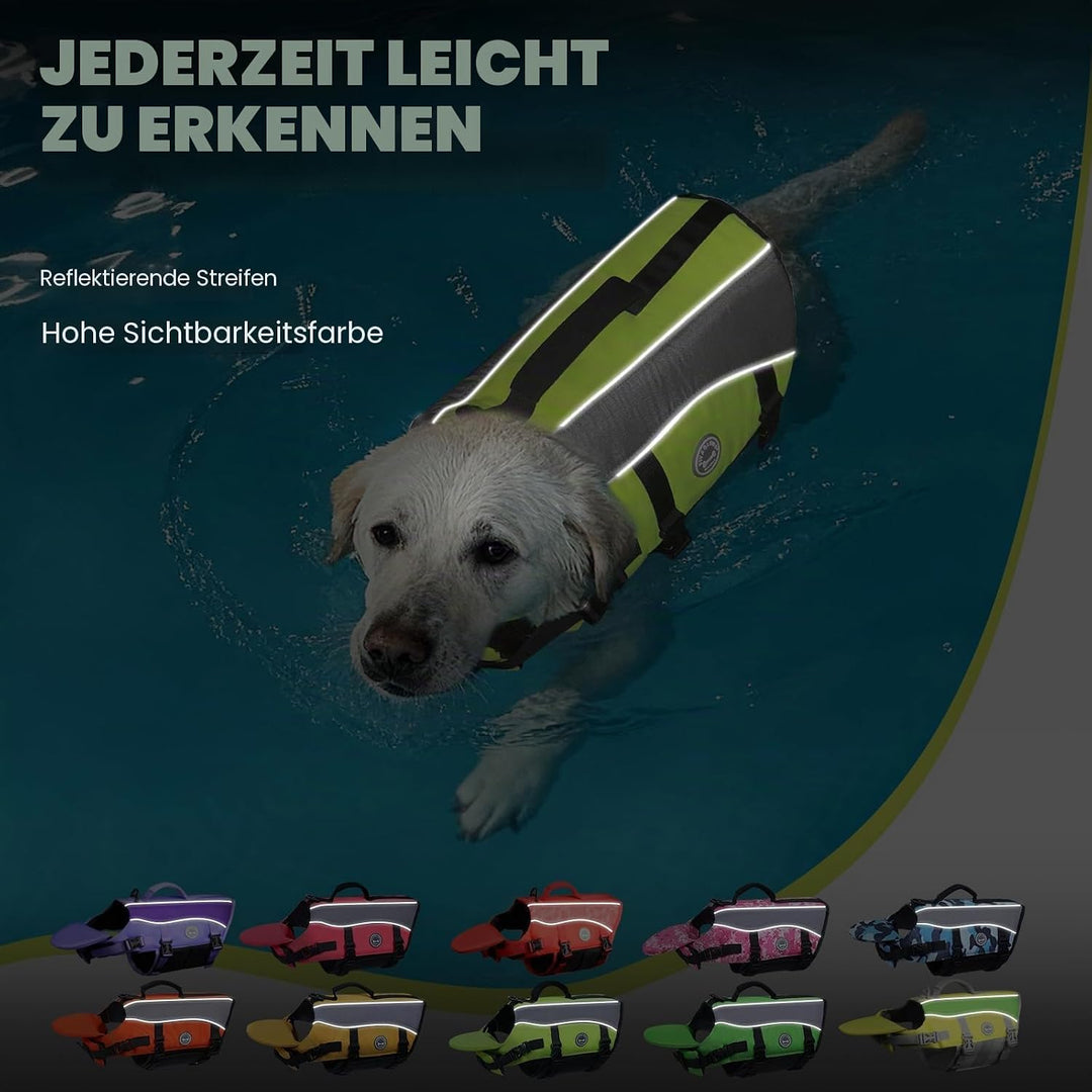 VIVAGLORY Front Float Schwimmweste Hund, Hundeschwimmweste für Bootfahren, Schwimmweste with Kopfstü