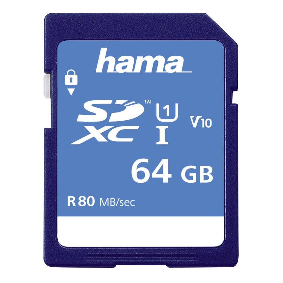 Hama Speicherkarte SDHC 64GB (SD-3.01-Standard, 90 MB/s, Class 10, Datensicherheit Dank mechanischem