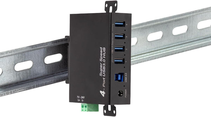 LogiLink 4-Port Hub (USB 3.0) inkl. Netzteil, Industrieausführung, 5 Gbit/s, 10 W, mit Überstrom, Üb