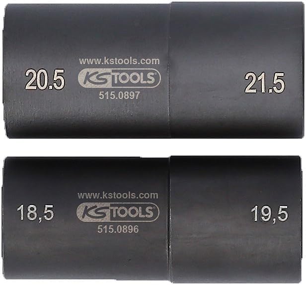 KS Tools 515.0895 1/2" Spezial-Alu-Felgen-Kraft-Stecknuss-Satz für Ford, 18,5 / 19,5 / 20,5 / 21,5 m