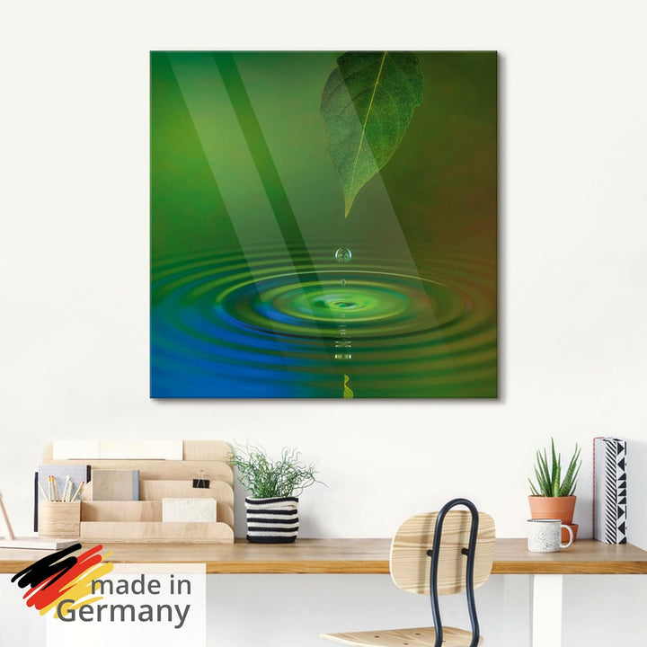 ARTland Glasbilder Wandbild Glas Bild einteilig 30x60 cm Hochformat Natur See Pflanzen Bäume Wassert