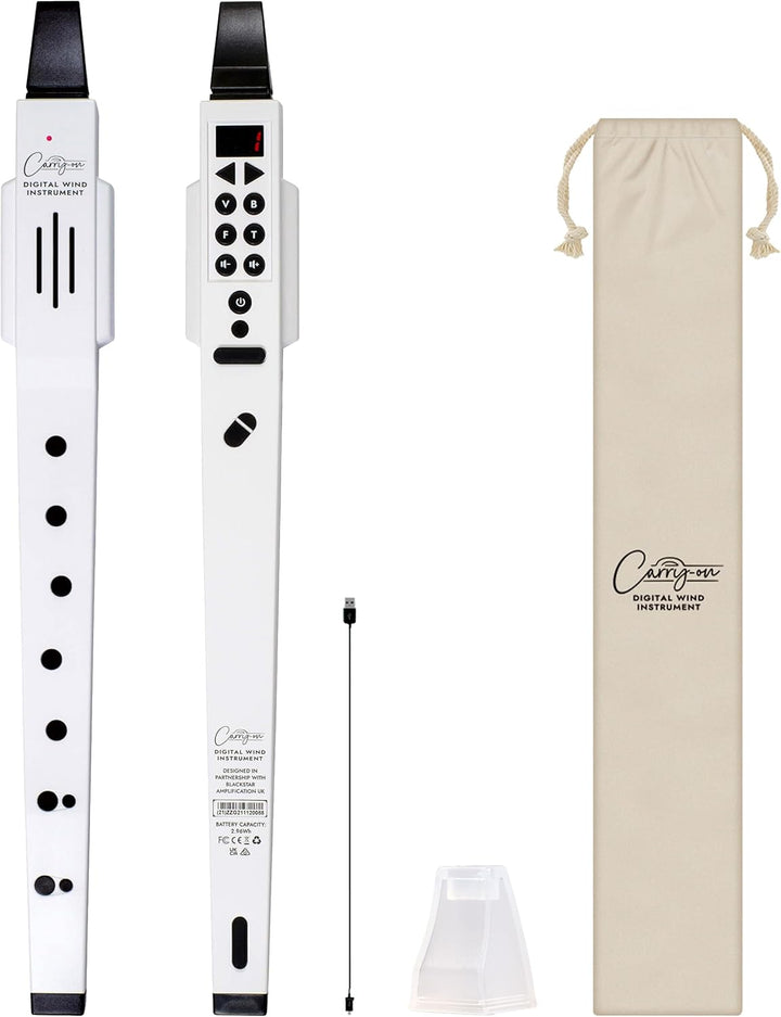 Carry-on by Blackstar Digitales Blasinstrument Weiss - 10 Stimmen, integrierter, wiederaufladbarer U
