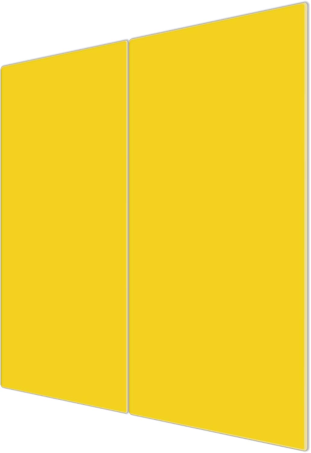 banjado® Herdabdeckplatte Glas 2-teilig je 30x52 cm/Schneidebrett Herdabdeckung mit Motiv Sonnengelb