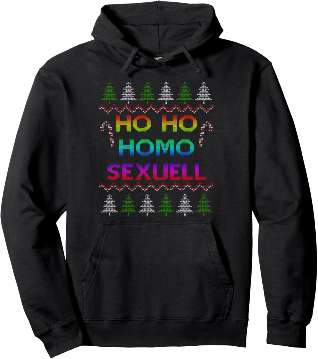 Ho Ho Ho Homo Homosexuell LGBT Gay Ugly Weihnachtspulli Pullover Hoodie