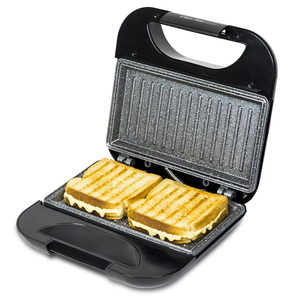 Cecotec Toast Grillfläche.Sandwichmaker mit Antihaftbeschichtung, Kapazität für 2 Sandwiches, Grillf