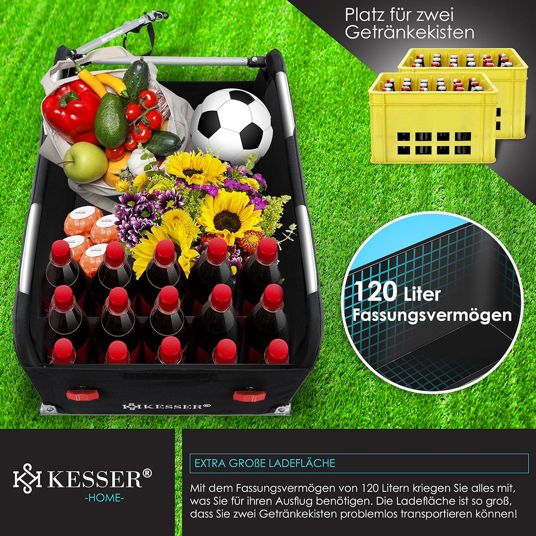 KESSER® Fahrradanhänger Lastenanhänger Transportanhänger Hochdeichsel mit Kupplung, Inkl. Abdeckung