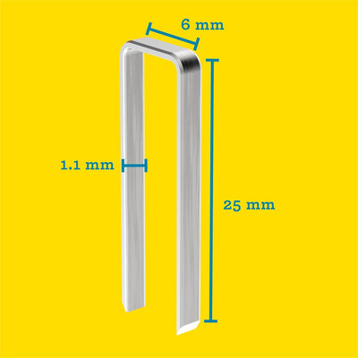 Rapid Tackerklammern Typ 606, 25mm Klammern, 4.000 Stk. Grosspackung, Schmalrückenklammern für Holz