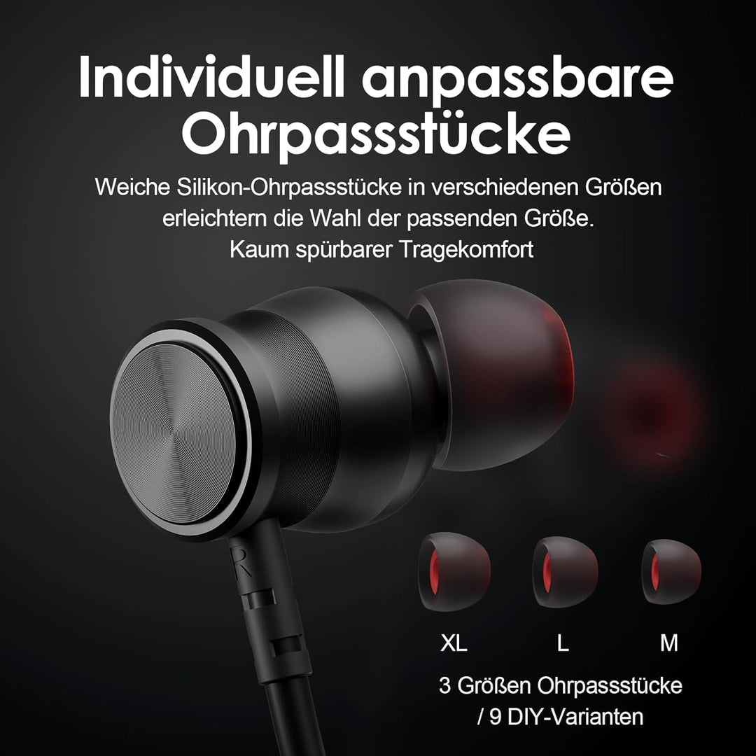 Rythflo Bluetooth Kopfhörer, 150 Stunden Akkulaufzeit, Kabellose Nackenbügel Ohrhörer mit Mikrofon,