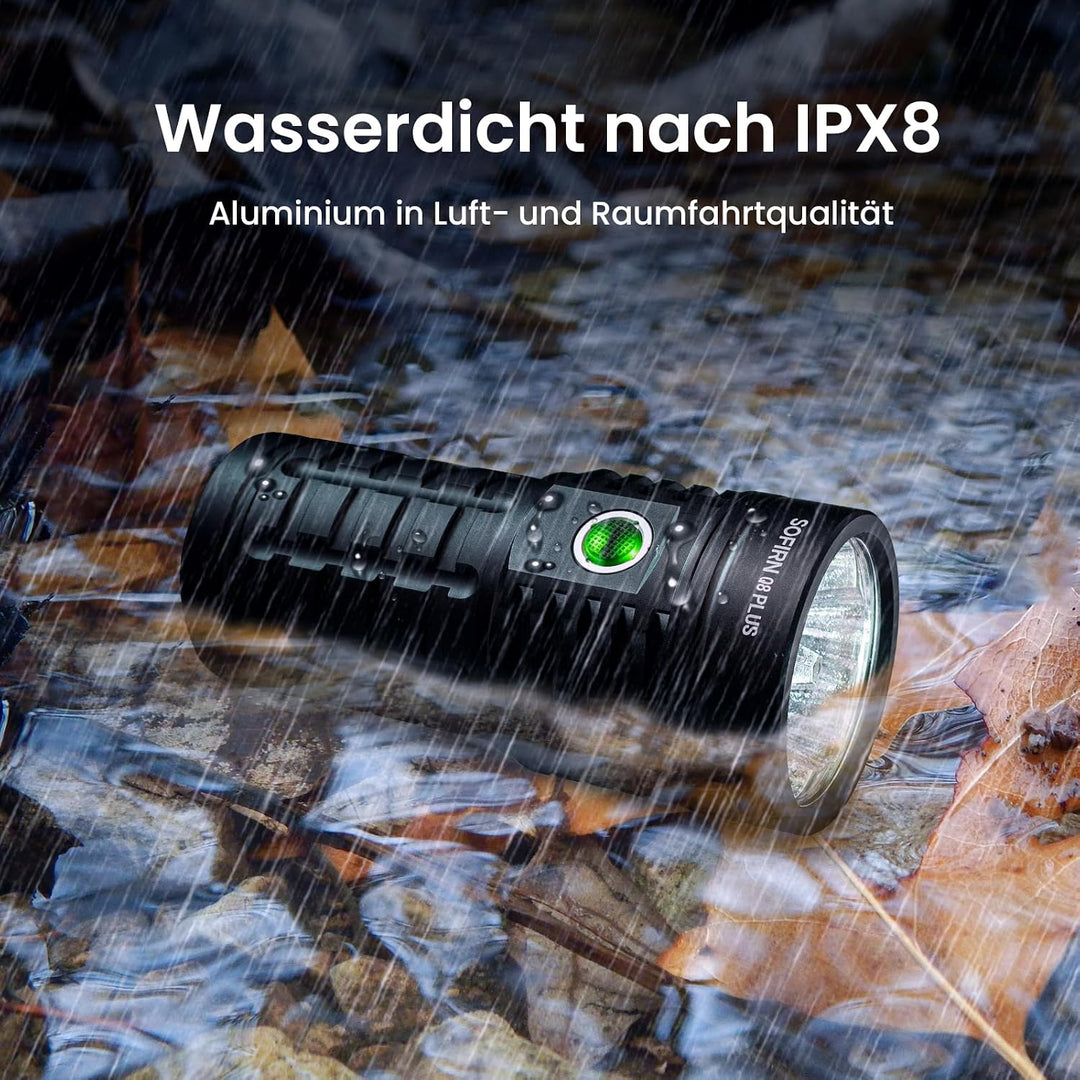 Sofirn Q8 Plus Led Taschenlampe, Superhell Tashcnelampe 16000 Lumen Leistungsstarke Taschenlampe mit
