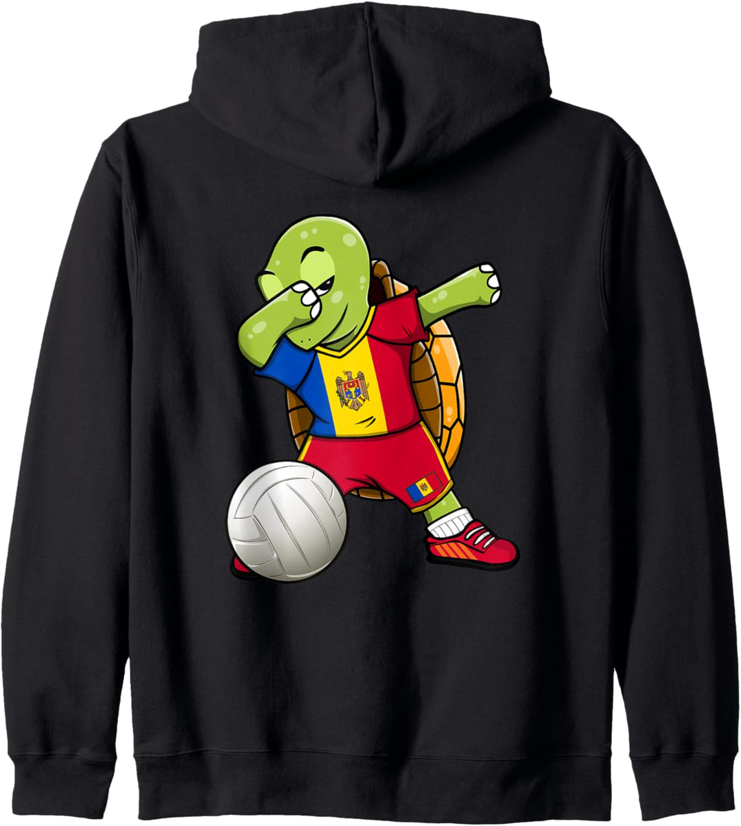 Dabbing Schildkröte Moldawien Volleyball Moldawische Flagge Kapuzenjacke