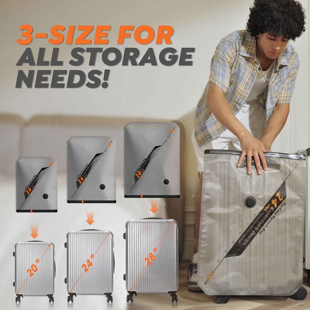 Vakuumbeutel für Kleidung, 10 Stück (4x 40x54cm, 4x 47x64cm, 2x 54x74cm), Platzsparend Vakuumierbeut
