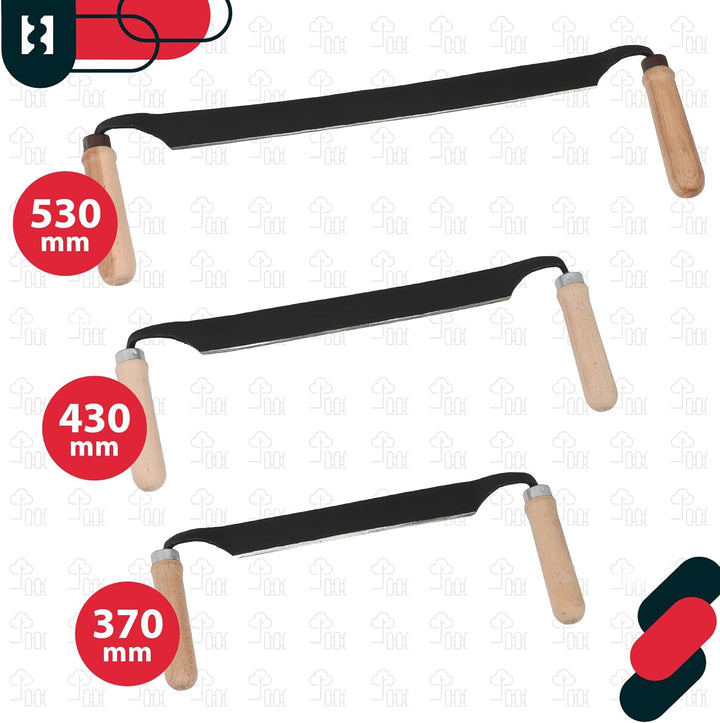 KOTARBAU® Zugmesser für Holz geschmiedet 380 mm Baumschäler Ziehmesser für Holz Rindenschäler Wagner