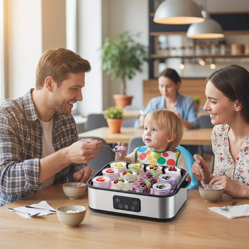 Joghurtbereiter, Automatischer Digitaler Joghurt Maker, Griechischer Joghurtmaschine mit Temperatur-