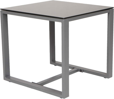 SVITA LOIS L Poly Rattan Sitzgruppe Gartenmöbel Metall-Garnitur Balkonmöbel Tisch Sessel (LOIS L Gra