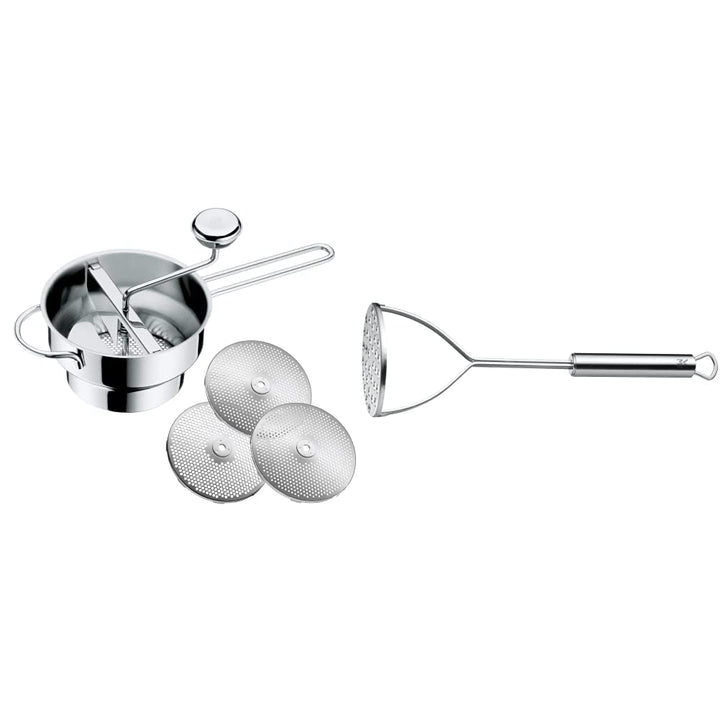 WMF Passiermühle Ø 19cm Cromargan Edelstahl rostfrei rostfrei zerlegbar 3 verschiedene Einsätze Gesc