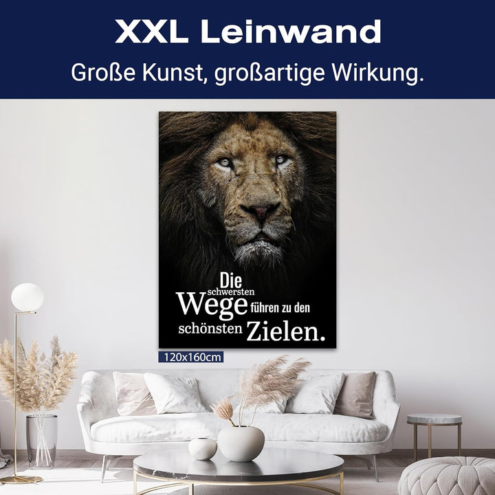 wandmotiv24 Leinwandbild Motivation, 60x45cm, Hochformat, Die schönsten Ziele, Deko, Bilder auf Lein