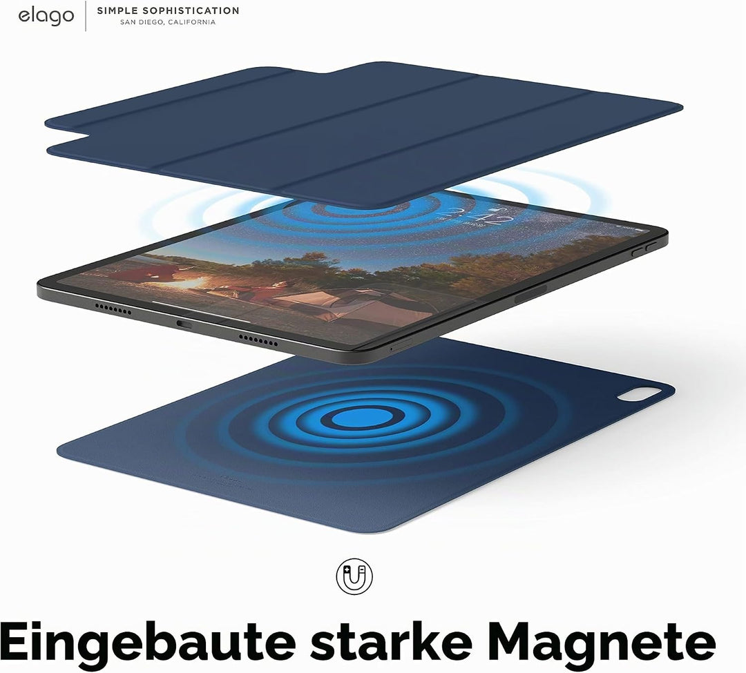 elago Magnetische Folio Hülle für iPad Air 10.9" 5., 4. Gen - Rückwand kann an Metallmaterialien bef