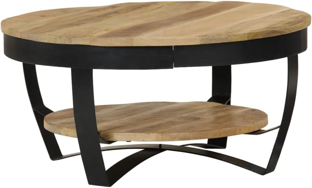 vidaXL Mangoholz Massiv Couchtisch Raues Beistelltisch Wohnzimmer Sofatisch