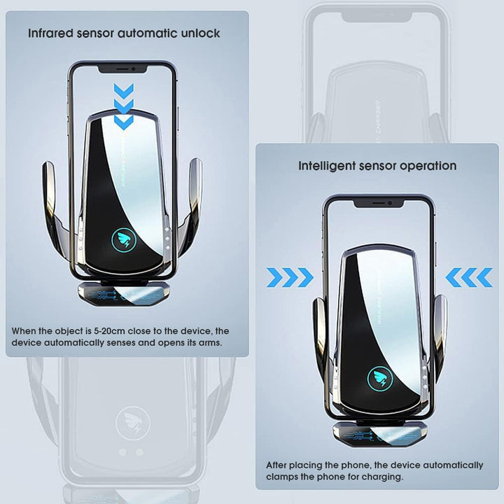 AmazeFan Kabelloses Autoladegerät 15W Qi-Ladegerät Schnellladegerät Touchscreen für iPhone Samsung H