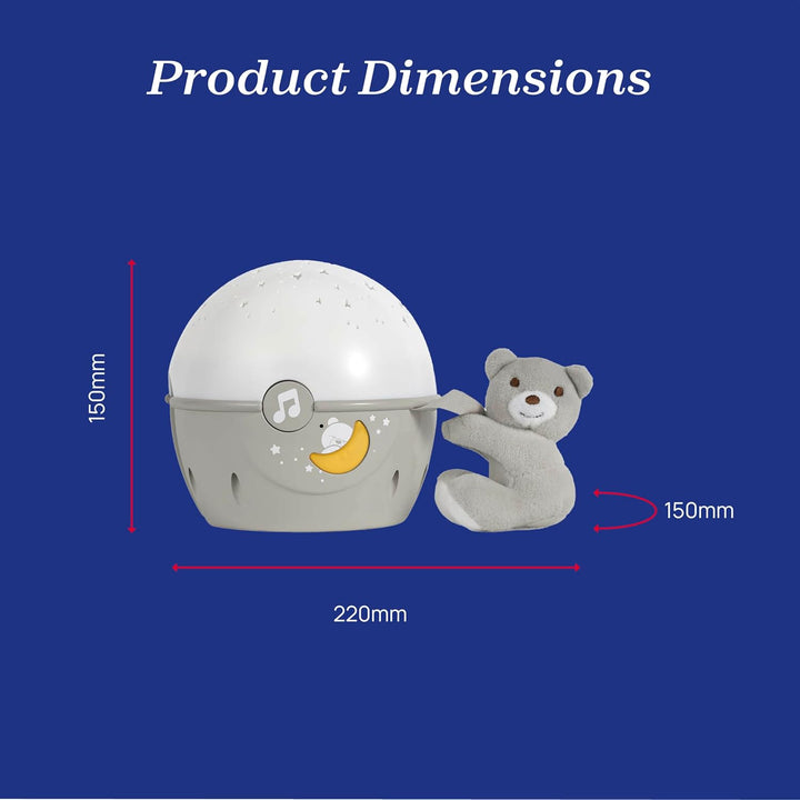 Chicco Next2Stars Baby-Nachtlicht, Neutral | Sternenlichtprojektor für Babybetten und Krippen, Sound