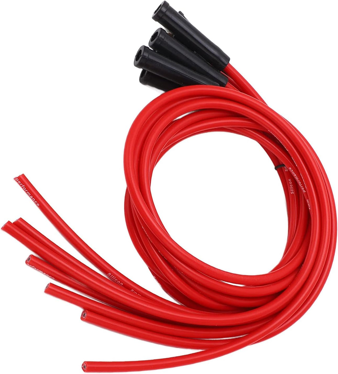 Zündkabelsatz, Zündkerzen-Zündkabel-Set, Rot, 8 Mm Durchmesser, 1 M Länge, Zündkabel-Ersatz für 6-Zy