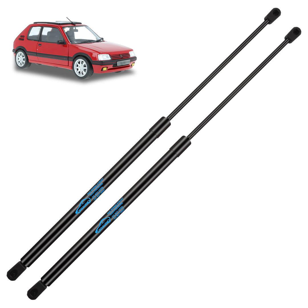 2x Heckklappendämpfer für Peugeot 205/306 (1982-2002) | Schwarz Kofferraum Dämpfer Kohlenstoffstahl