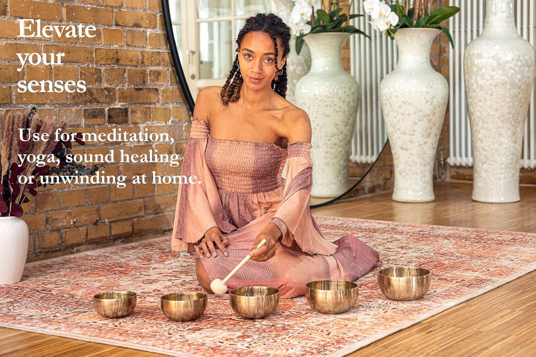 Sonic Energy Klangschalen Set Universal Series – 400/500/600/700/750 g – Für Meditation & Klangheilu