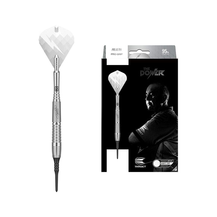Target Darts Phil Taylor Power 9-Five Gen 6 95% Wolfram Softdarts-Set 18G Silber, 18G Silber