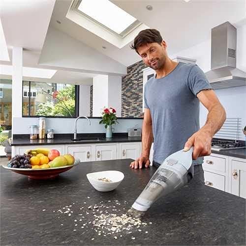 BLACK+DECKER Handstaubsauger Akku 7,2V Dustbuster (Handsauger beutellos + kabellos, breite Saugöffnu