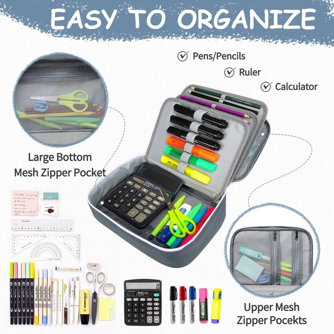 VASCHY Grosse Federmäppchen, Multi Fächer Mäppchen Organizer 72 Stück Etui Schule Federmappe Federta