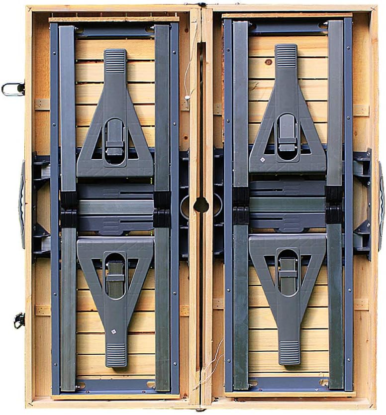 CASARIA® Campingtisch mit Stühlen Klappbar Tragegriff Schirmhalter 4 Personen Picknicktisch Kofferti