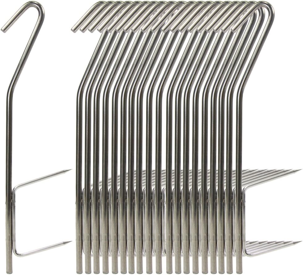 Croch 20 Stück Räucherhaken für Fisch und Fleisch, Räucherhaken