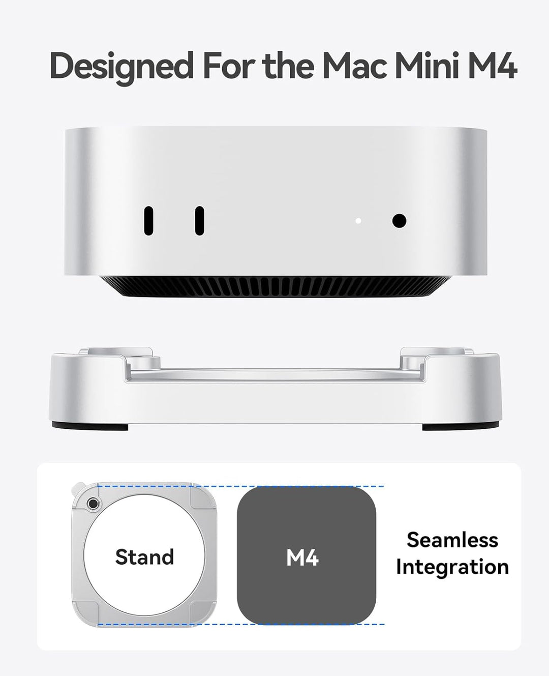 ORICO ST02 Stapelbarer Mac mini 2024 Ständer | Modulares Design + 360°-Belüftung | Platzsparend für