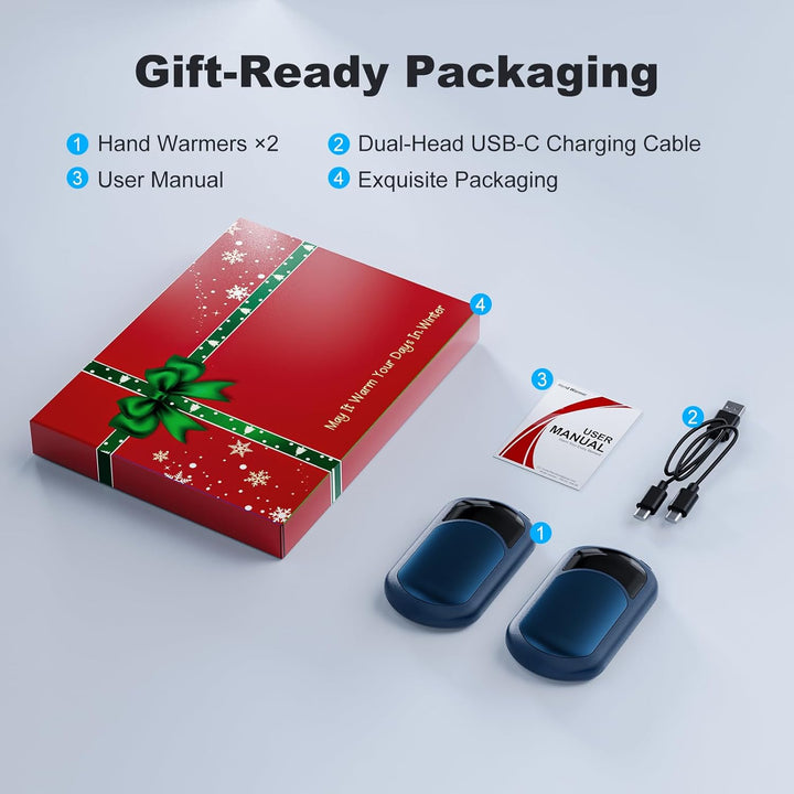 Macchiatto Handwärmer Elektrisch 2er Set,Wiederverwendbar 3200mAh Taschenwärmer,Wiederaufladbar,3 Wä