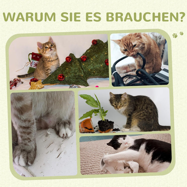 PawHut Kratzbaum 79 cm Hoch Kratzsäule Kratzstamm mit Fellbürsten 2 Spielball, Sisalseil, Katzenkrat