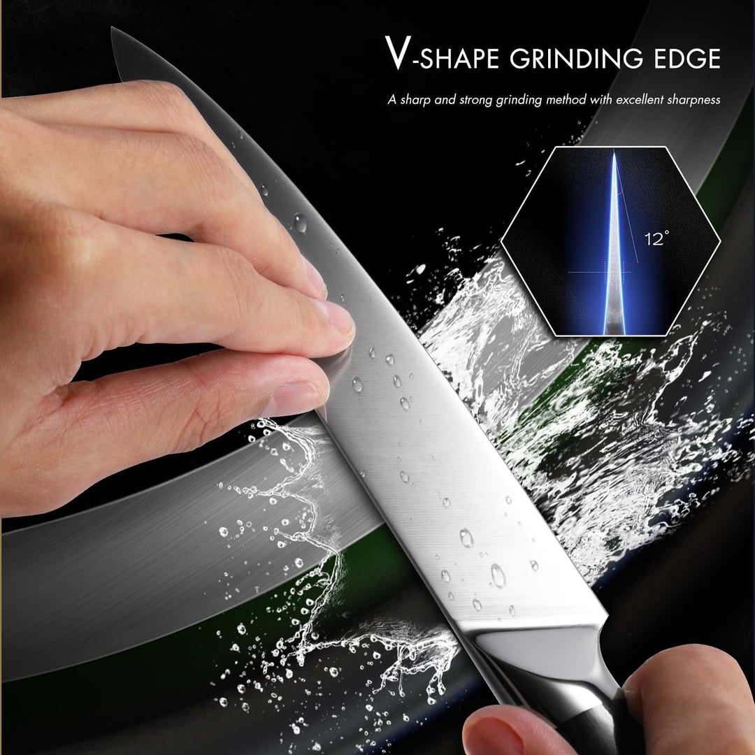 GRAND SHARP Chefmesser, Scharf Fleischmesser Kochmesser 20cm, Profi Messer Küchenmesser aus Hochwert