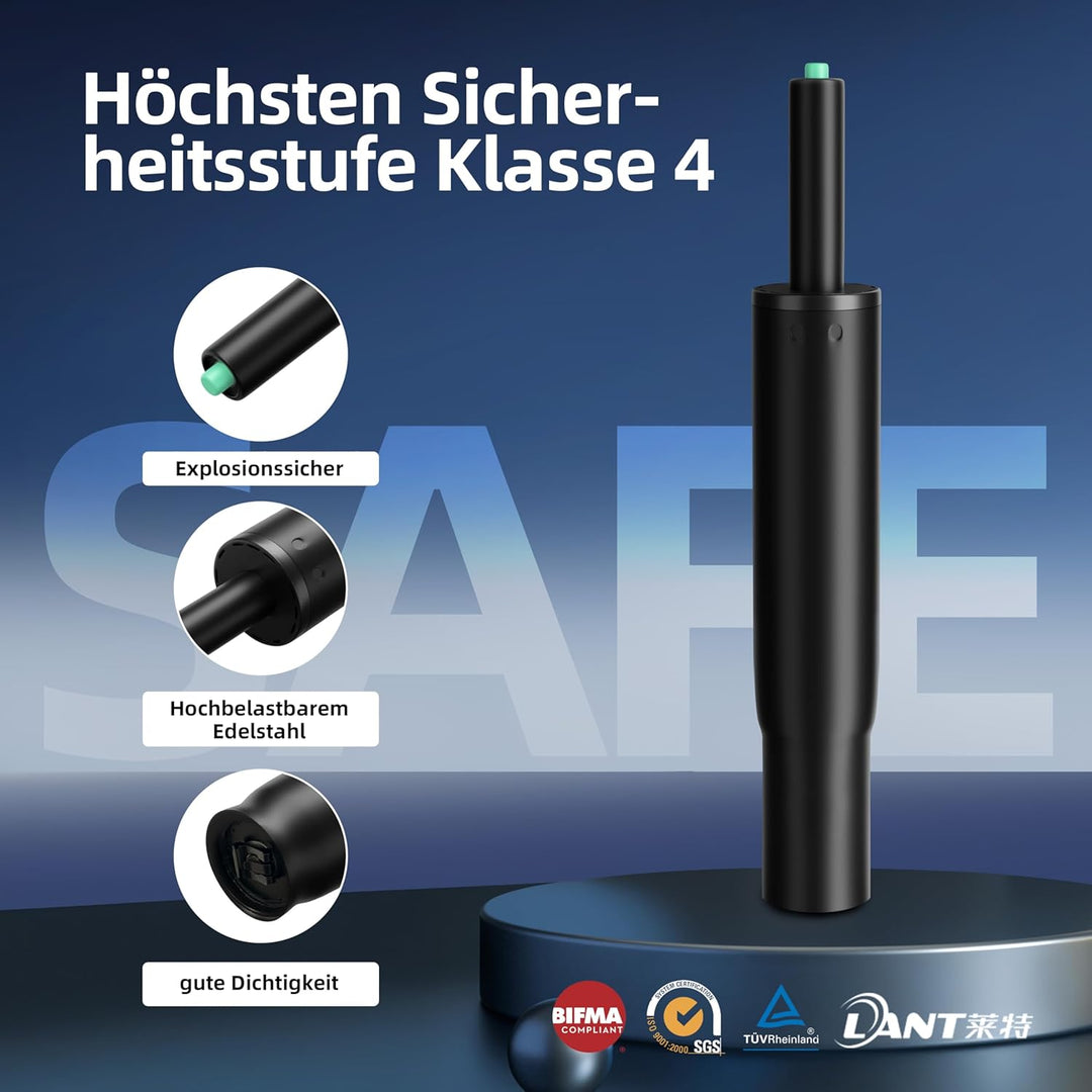Mastery Mart 229mm-381mm Gasdruckfeder für Bürostuhl, Gasfeder mit 140mm einstellbarem Hub, bis 450k
