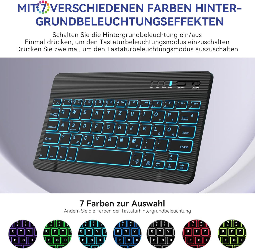 Olycism Tastatur Hülle kompatibel mit Samsung Galaxy Tab A9 8.7 Zoll 2023 mit Tastatur (Modelle: SM-